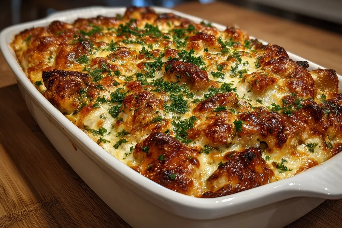 Creamy Keto Shredded Chicken Casserole