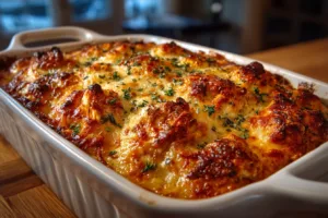 Cheesy Keto Shredded Chicken Bake