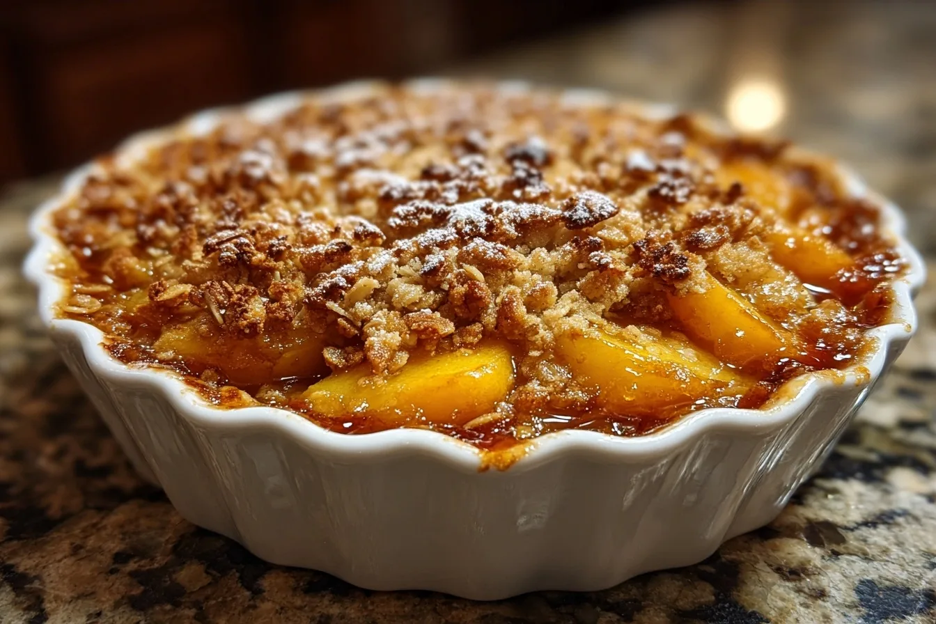 Peach Crisp Recipe with Oat Crumble Topping