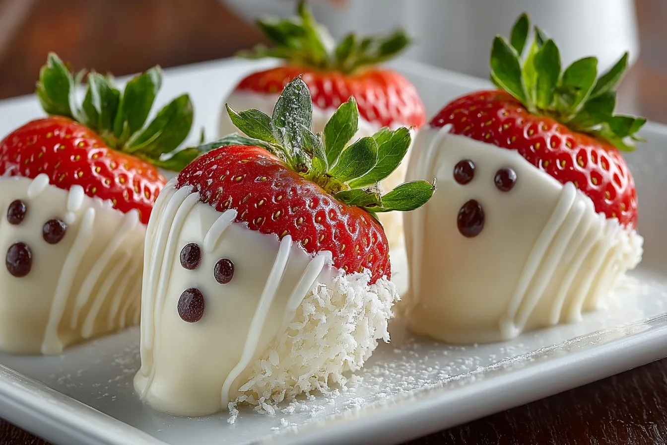 White Chocolate Ghost Strawberries