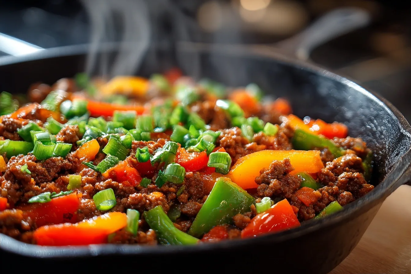 Unstuffed Pepper Skillet Ground Beef: Easy One-Pan Dinner