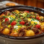 Lazy Crockpot Beef & Potato Casserole