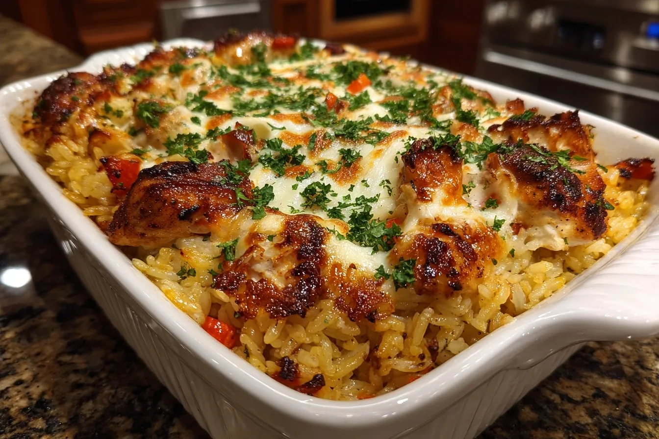 Dump-and-Bake Chicken & Rice Casserole