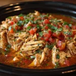 High Protein Crockpot Shredded Salsa Chicken