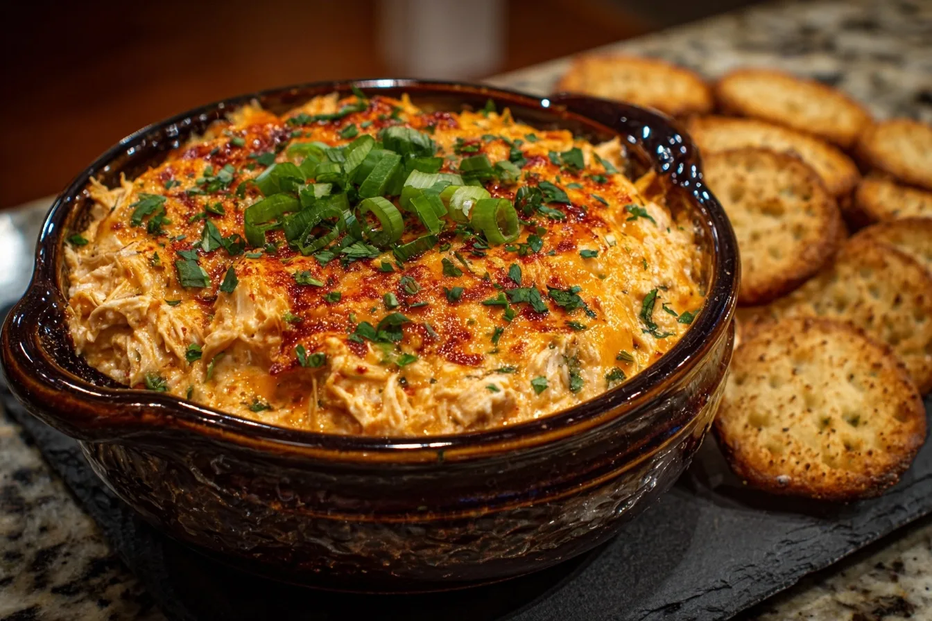 Healthy Crockpot Buffalo Chicken Dip & Shreds