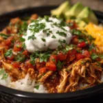 Slow Cooker Chicken Fajita High Protein Bowls