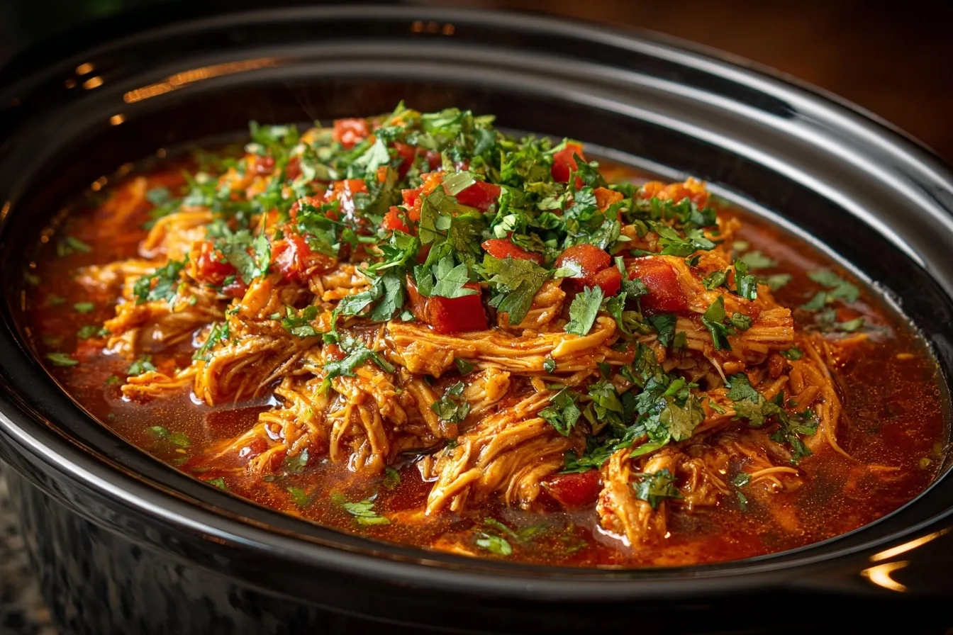 High Protein Crockpot BBQ Pulled Chicken