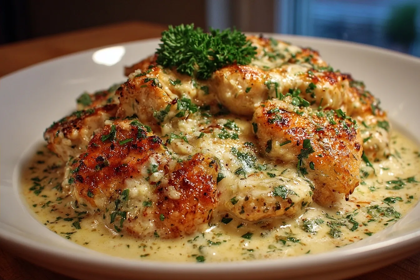 Slow Cooker Creamy Garlic Parmesan Chicken