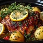 Crockpot Lemon Herb Chicken Thighs