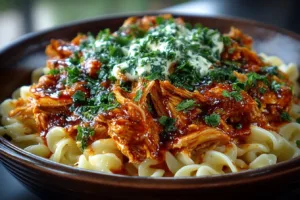 Crockpot Buffalo Chicken Shredded Bowls