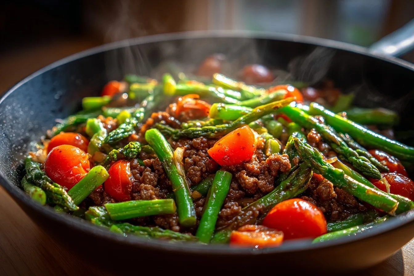Healthy Ground Beef Stir Fry with Fresh Veggies