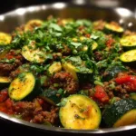One-Skillet Ground Beef and Zucchini Dinner