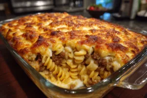 Comforting Creamy Ground Beef Noodle Bake