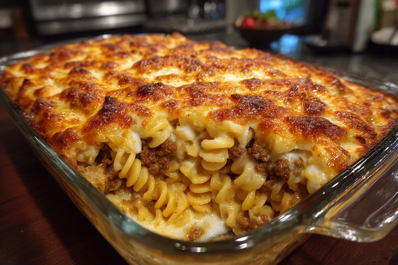 Comforting Creamy Ground Beef Noodle Bake