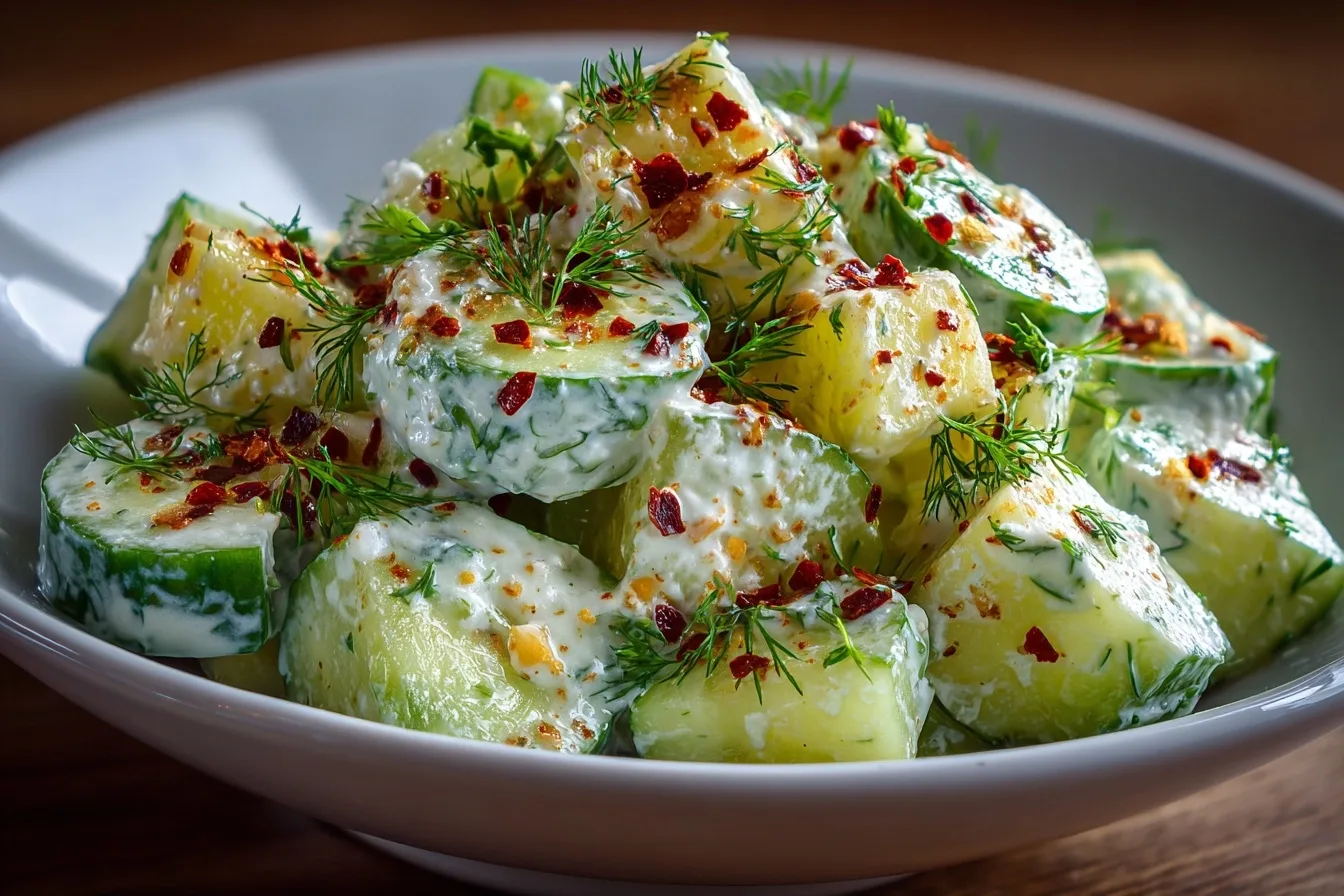 Creamy Cucumber Salad with Mayonnaise