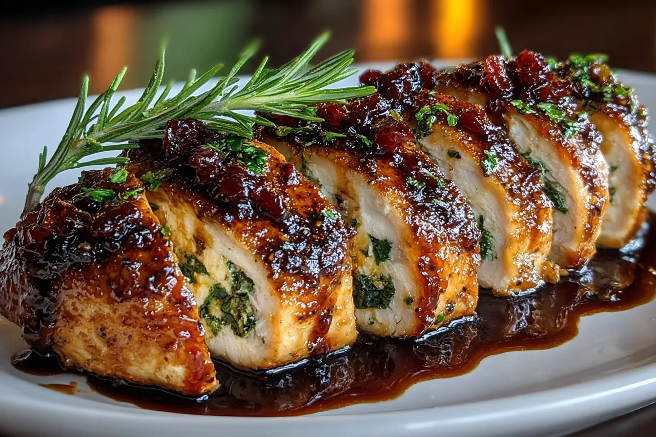Balsamic Glazed Stuffed Chicken Breast Recipe