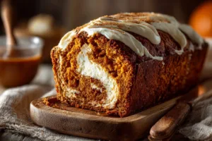 Pumpkin Bread with Cream Cheese Swirl