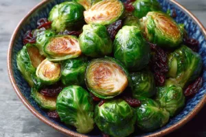 The Ultimate Roasted Brussels Sprouts Recipe with Pecans and Cranberries