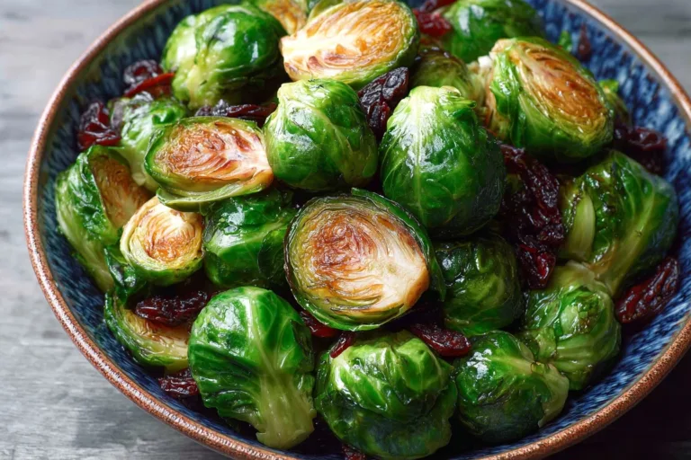 The Ultimate Roasted Brussels Sprouts Recipe with Pecans and Cranberries
