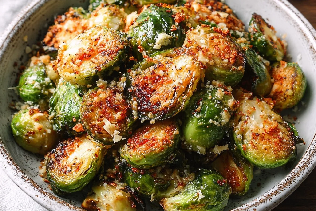 Garlic Parmesan Roasted Brussels Sprouts