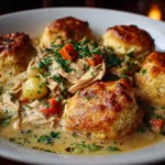 Hearty Homemade Chicken and Dumplings with Biscuits