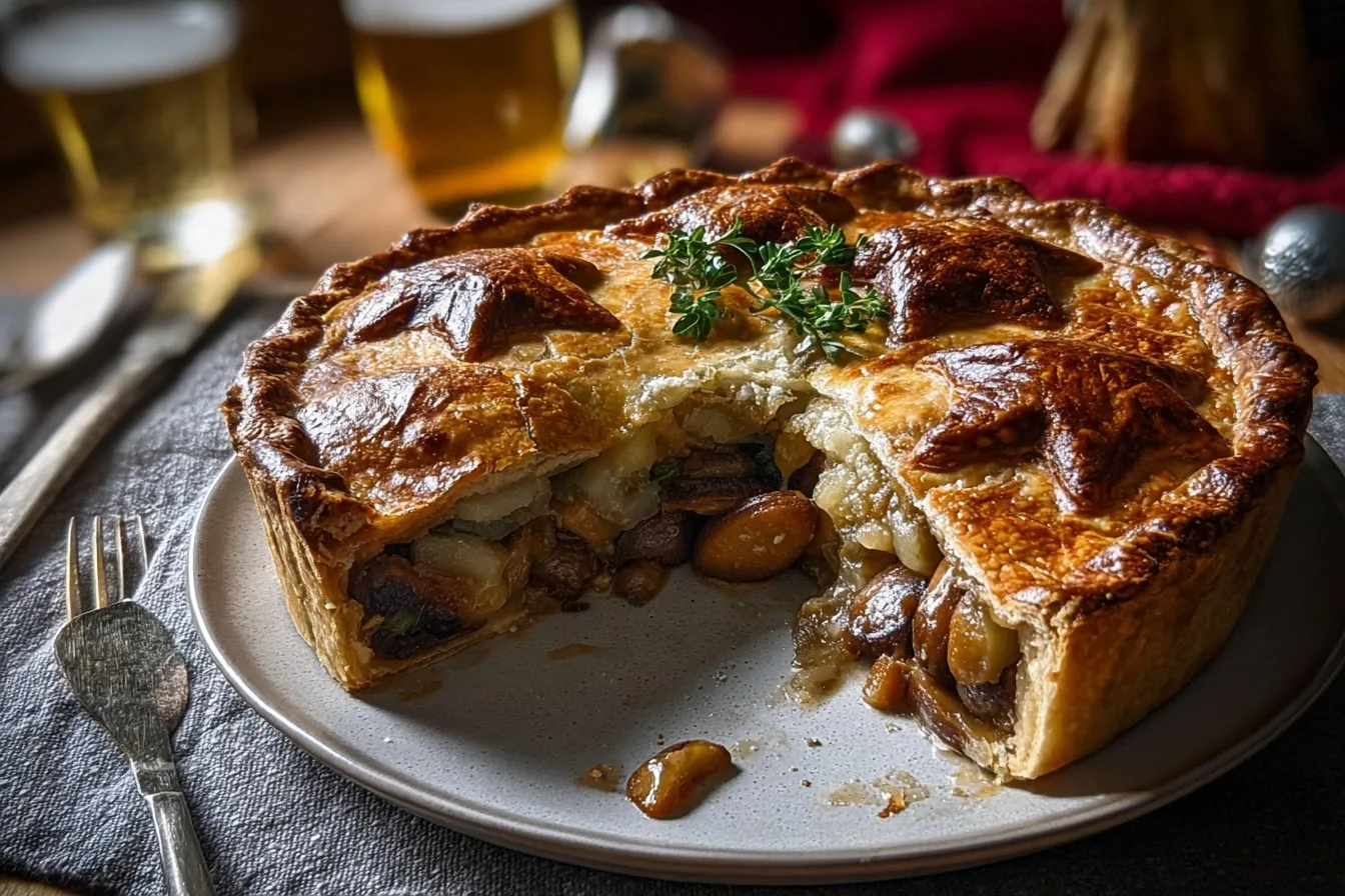 Vegetarian Chestnut and Mushroom Pie Recipe