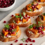 Sweet Potato Pomegranate Crostini Christmas Appetizer